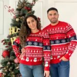 Suéter Muñecos Nieve Rojo