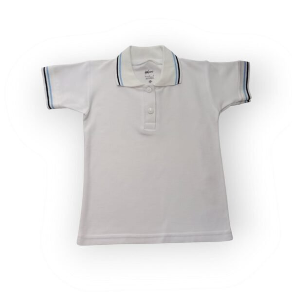 Playera Polo - Franjas marino azul cielo