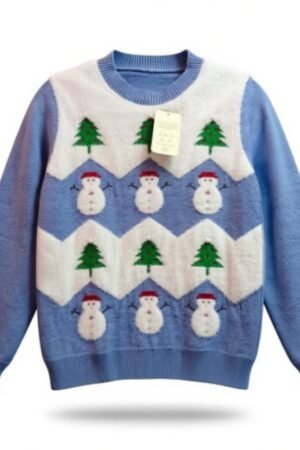 Suéter Muñecos de nieve y pinos