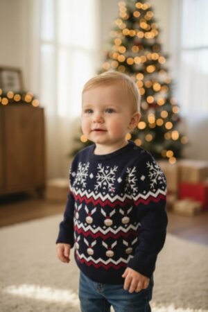 Suéter Copos y Conejitos Navideños